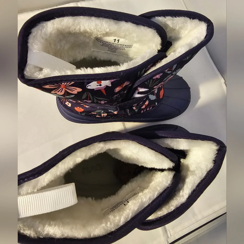 The Children's Place Kids' Unicorn Print Winter Boots Sz 11 Toddler